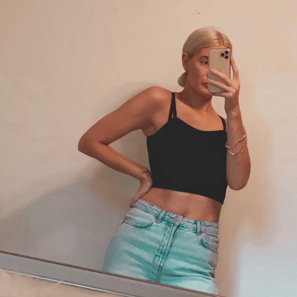 Black Velvet Crop Top